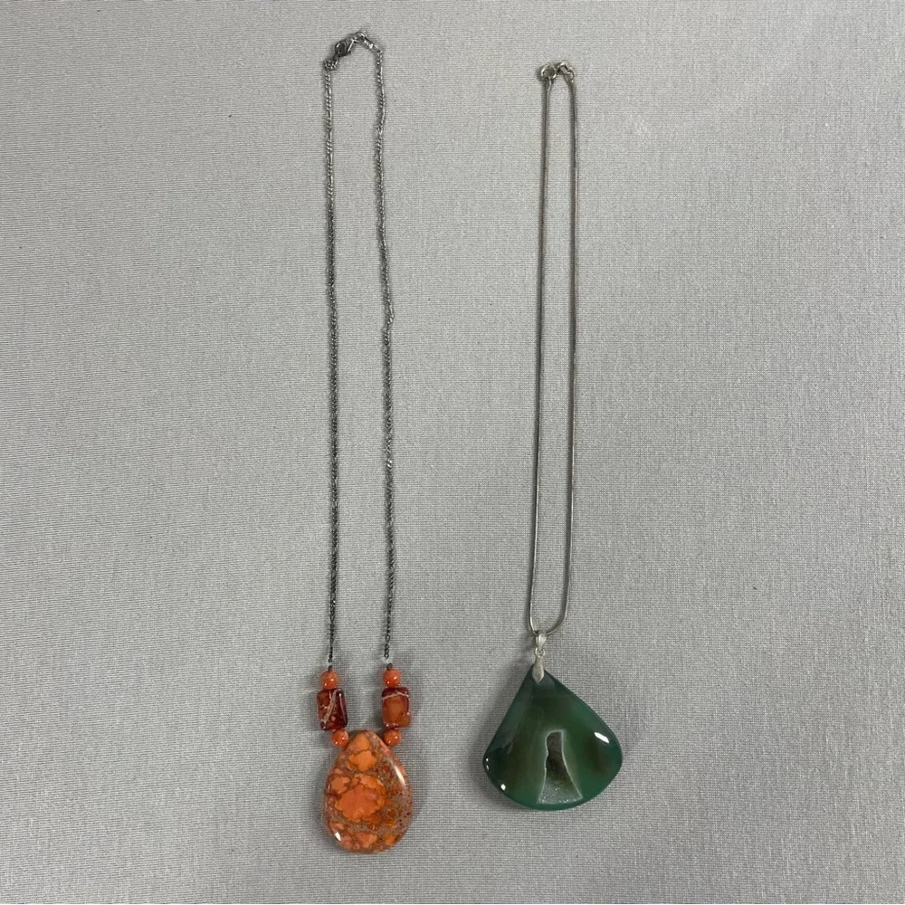 Natural Stone Necklace Bundle Italy Sterling Silver